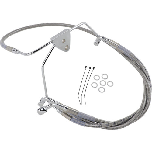 Drag Specialties - Brake Line - Front - +4" - Touring - Stainless Steel