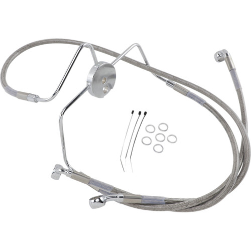 Drag Specialties - Brake Line - Front - +4" - Stainless Steel
