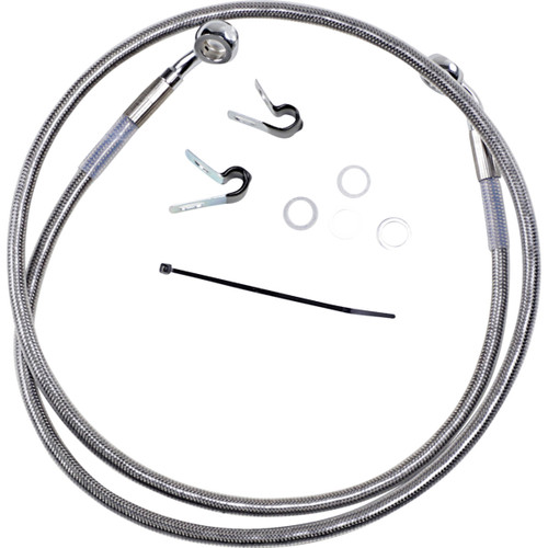 Drag Specialties - Brake Line - Front - +4" - Stainless Steel - XL