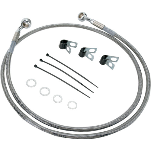 Drag Specialties - Brake Line - Front - +4" - Stainless Steel