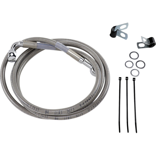 Drag Specialties - Brake Line - Front - +4" - Stainless Steel