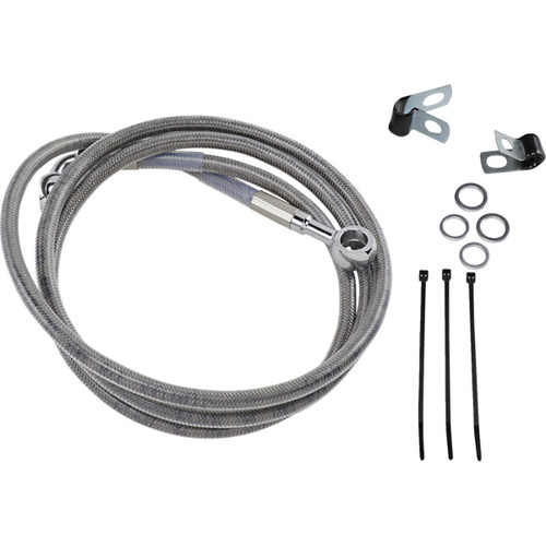 Drag Specialties - Brake Line - Front - +8" - Stainless Steel