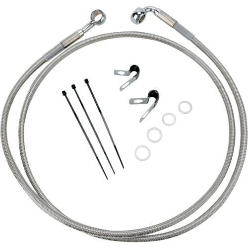 Drag Specialties - Brake Line - Front - +10" - Stainless Steel