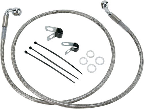 Brake Line - Front - +2" - Stainless Steel