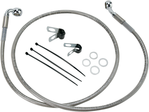 Brake Line - Front - +8" - Stainless Steel