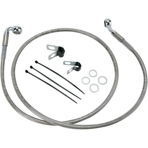 Drag Specialties - Brake Line - Front - +10" - Stainless Steel