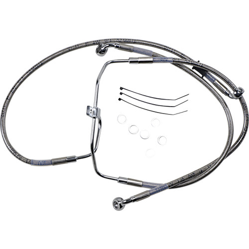 Drag Specialties - Brake Line - +4" - Stainless Steel - FXDF '08-'17