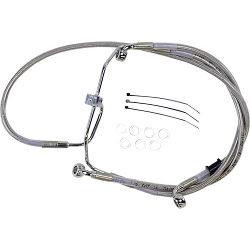 Drag Specialties - Brake Line - +8" - Stainless Steel - FXDF '08-'17