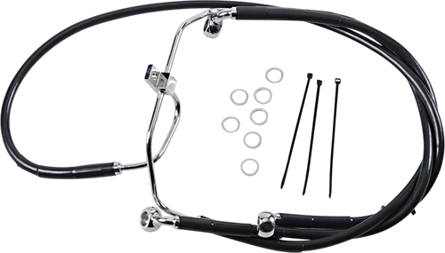 Brake Line - Front - Black - +10" - FXDF 08-17