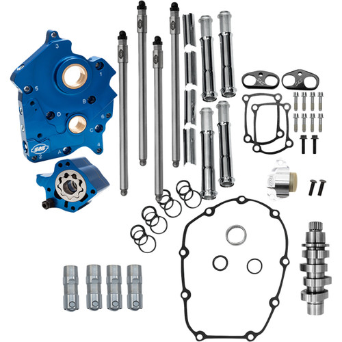 S&S Cycle #310-1378A - Cam Chest Kit - Oil Cooled - Chain Drive - 496 Cam - Chrome Pushrod Tubes - M8