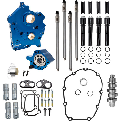 S&S Cycle #310-1385A - Cam Chest Kit - Water Cooled - Chain Drive - 496 Cam - Black Pushrod Tubes - M8