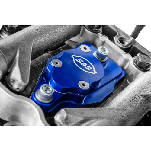 S&S Cycle #900-1299 - Billet Head Breather Kit - Anodized Blue - Twin Cam '99-'17