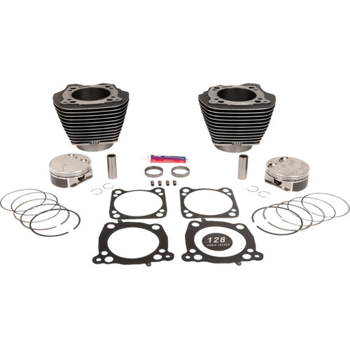 S&S Cycle #910-0733A - Cylinder Kit - 128" Big Bore - Black Granite w/Highlights - 114"/117" M8