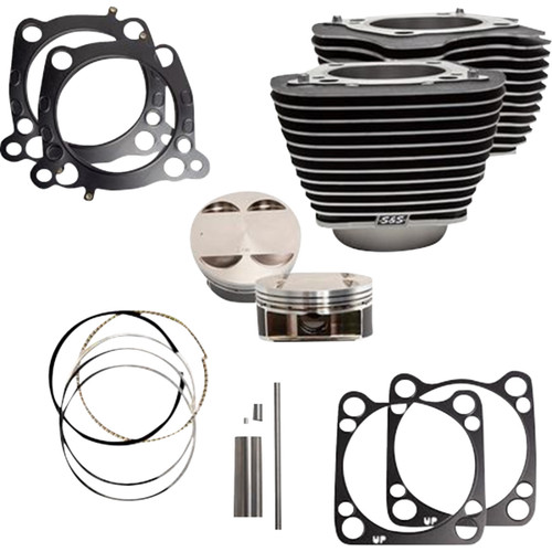 S&S Cycle #910-0762A - Cylinder Kit - 131" Stroker Cylinder - Wrinkle Black w/Highlights - M8