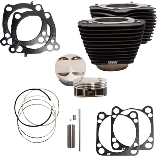 S&S Cycle #910-0763A - Cylinder Kit - 131" Stroker Cylinder - Wrinkle Black w/o Highlights - M8