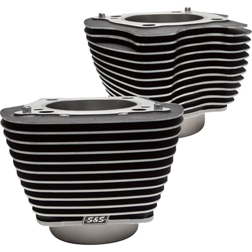 S&S Cycle #910-0682A - Cylinder Set - 4.25" Bore - Unhoned - Wrinkle Black w/Highlights - M8