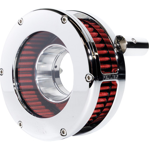 Feuling Parts #5448-S - Slim BA Air Cleaner Kit - Chrome/Clear - Red Filter - Twin Cam