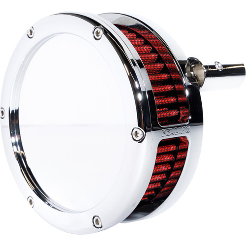 Feuling Parts #5457-S - Slim BA Air Cleaner Kit - Chrome - Red Filter - '08-'17 Twin Cam