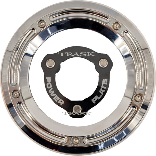 Trask #TM-0051-CH-BK - Derby Cover with Power Plate - Chrome/Black - Kit - '17-'25 Harley-Davidson