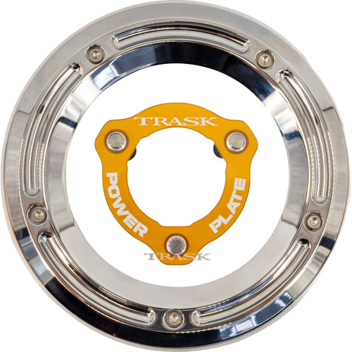Trask #TM-0051-CH-GD - Derby Cover with Power Plate - Chrome/Gold - Kit - '17-'25 Harley-Davidson