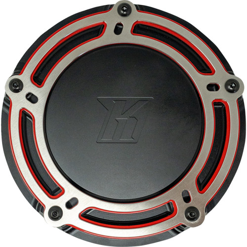 Kodlin USA #K25410-RL - Derby Cover - NXL Redline - Black/Red - M8 Softail