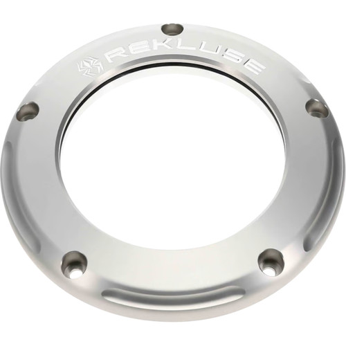 Rekluse #RMS-0515037 - Clear Derby Cover - Silver/Anodized - M8