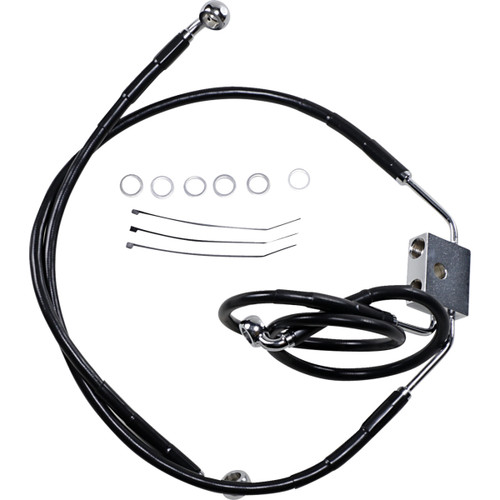 Drag Specialties - Brake Line - Front - Black - +6" - FXDF '12-'17