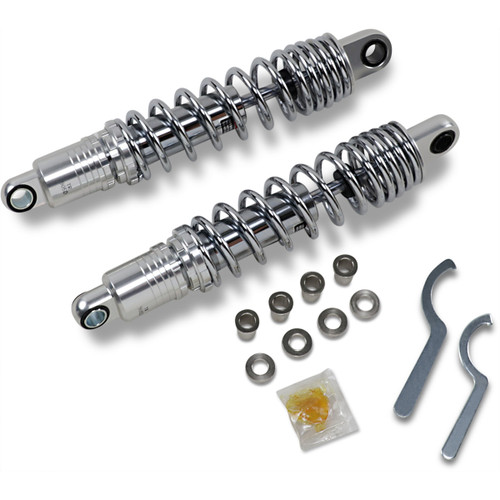 Drag Specialties Shocks - Premium Ride-Height Adjustable Shocks - 13.5" - Heavy Duty - Chrome
