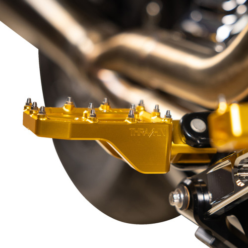 Thrashin Supply CO. #TSC-2022-5-D - Aggressor Foot Pegs - Rear - Gold - HD '72-'25