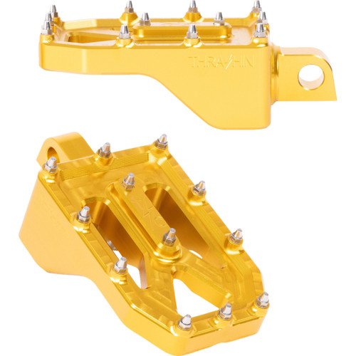 Thrashin Supply CO. #TSC-2022-5-D - Aggressor Foot Pegs - Rear - Gold - HD '72-'25