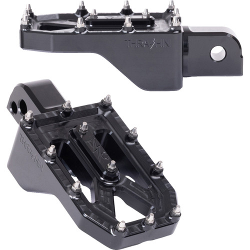 Thrashin Supply CO. #TSC-2022-1-SR - Aggressor Foot Pegs - Rear - Black - FL/FX '18-'25