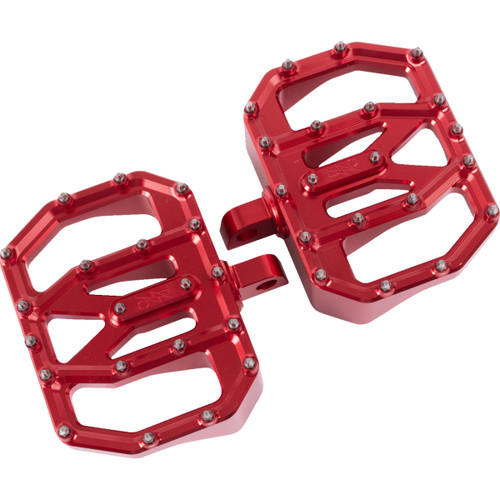 Thrashin Supply CO. #TSC-2031-2-D - Mini Aggressor Floorboards - Red - Rear