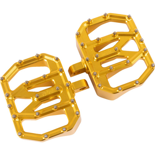 Thrashin Supply CO. #TSC-2031-5-D - Mini Aggressor Floorboards - Gold - Rear