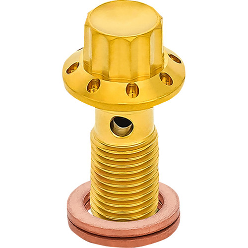 Arlen Ness #300-826 - Banjo Bolt - 3/8"-24 - Gold