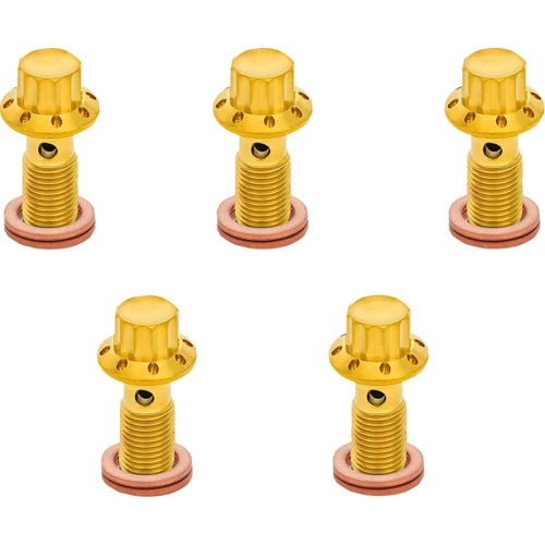 Arlen Ness #300-856 - Banjo Bolt 5-Pack - 3/8"-24 - Gold