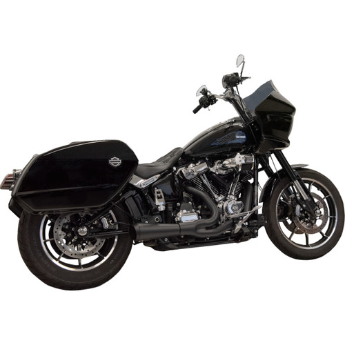 Bassani Xhaust #1S79B - 2-into-1 Ripper Exhaust System with Megaphone Muffler - Short - Black - M8 Softail