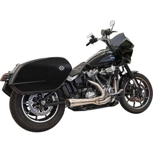 Bassani Xhaust #1S79SS - 2-into-1 Ripper Exhaust System with Megaphone Muffler - Short - Stainless - M8 Softail