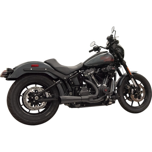 Bassani Xhaust #1S75RBE - 2-into-1 Ripper Exhaust System with Megaphone Muffler - Short - Black - 49-State - M8 Softail