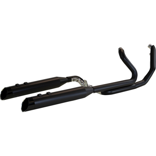 Khrome Werks #200830-SR - 2-into-1-into-2 Dominator-SR Exhaust System - Black - Without End Caps - Twin Cam Touring