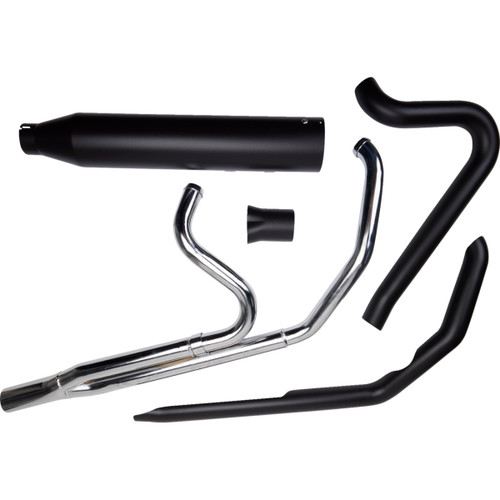 Khrome Werks #200785-SR - 2-into-1 Outlaw-SR Exhaust System - Black - Without End Cap - Twin Cam Touring