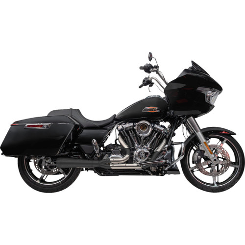 Trask #TM-5011BK - 2-into-1 Assault Exhaust System - Black - Touring M8