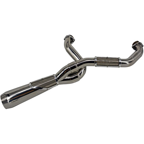 Trask #TM-5132PO - 2-into-1 Big Sexy Exhaust System - Stainless - M8 Softail