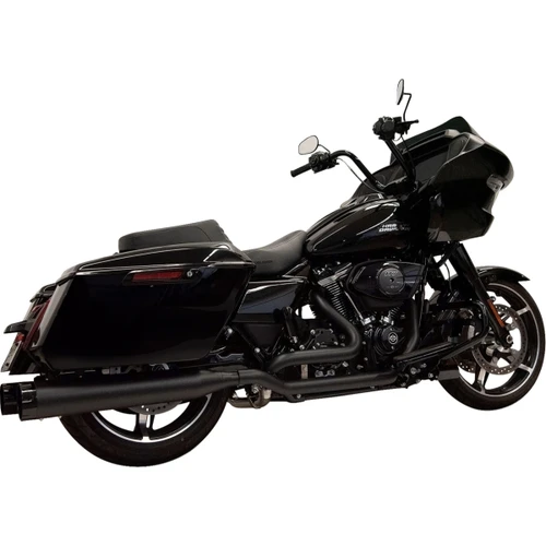 Bassani Xhaust #1F744B - 4-1/2" Straight Can Slip-On Mufflers - Black with Black End Cap - Twin Cam Touring
