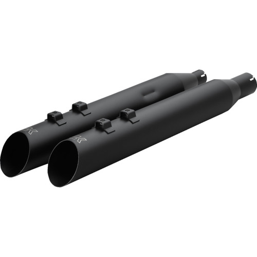 Khrome Werks #40FSL-1012-BLK - HP-Plus® Slip-On Mufflers - 4" - M8 - Slash Up with Ripper Baffle - Black