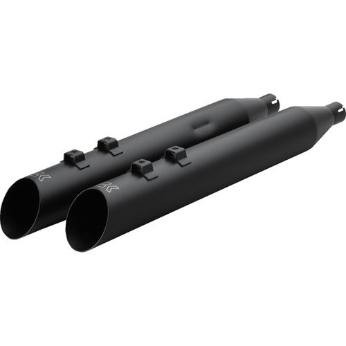 Khrome Werks #40FSL-1021-BLK - HP-Plus® Slip-On Mufflers - Slash Up - 4" - Trike/Twin Cam - Black