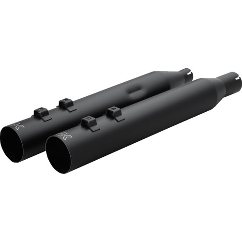 Khrome Werks #40FST-1011-BLK - HP-Plus® Slip-On Mufflers - Straight Cut - 4" - M8 - Black
