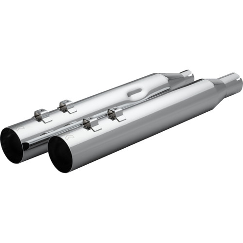 Khrome Werks #40FST-1011-CHR - HP-Plus® Slip-On Mufflers - Straight Cut - 4" - M8 - Chrome