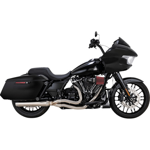 Vance & Hines #27346 - 2-into-1 Gaslighter Exhaust System with Heat Shields - M8 Touring - Brushed