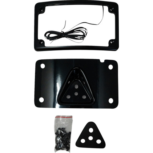 Kodlin USA #KUS20352 - 3-Hole License Plate Mount - Curved - Black