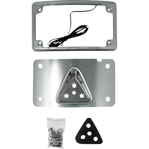 Kodlin USA #KUS20353 - 3-Hole License Plate Mount - Curved - Chrome